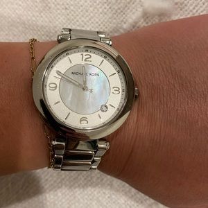 Michael Kors silver watch with petal face